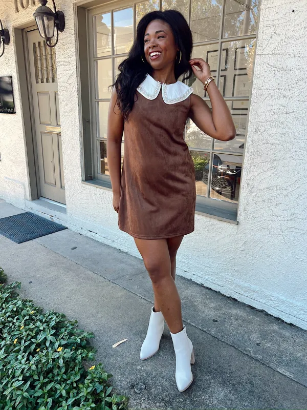 With A Smile Embellished Collared Dress sold by Bella Rose boutique