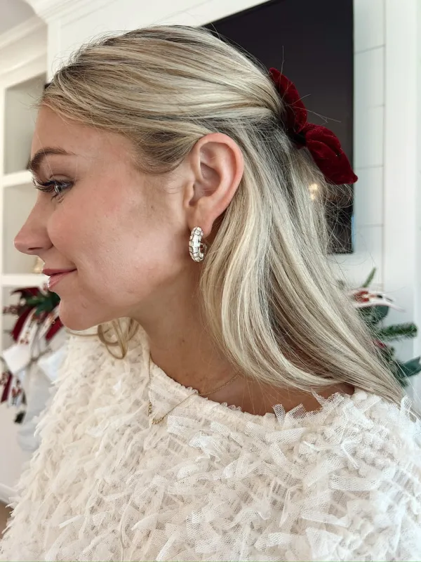 Square Rhinestone Hoop Earrings sold by Bella Rose boutique