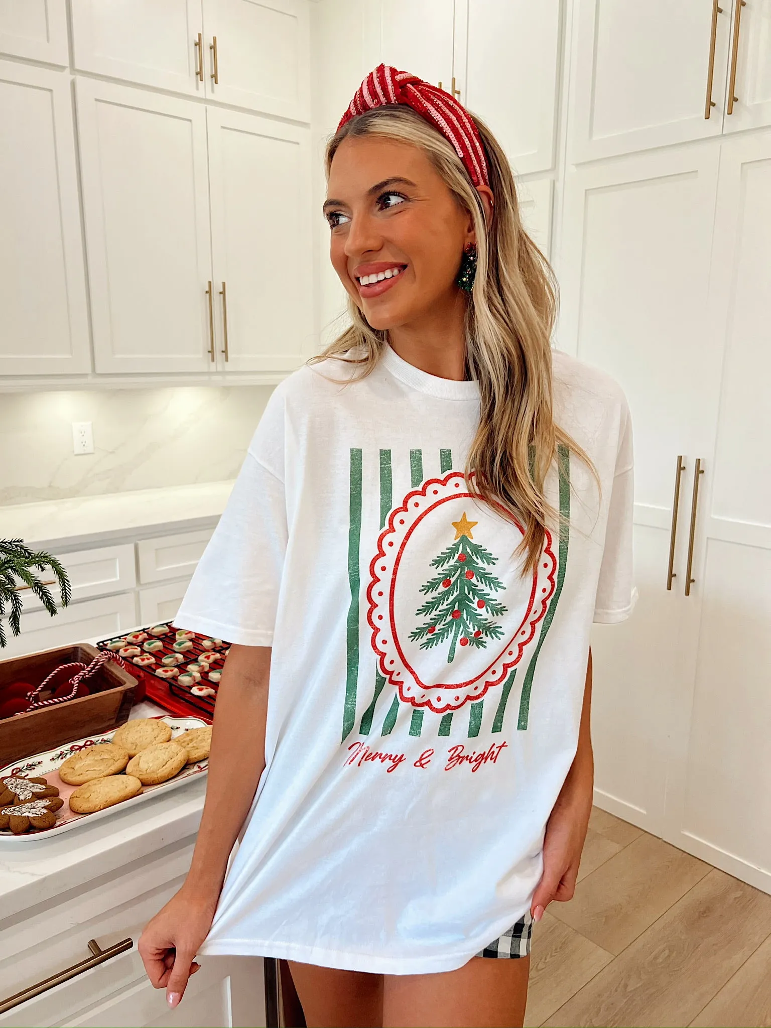 Merry And Bright Christmas Graphic Top sold by Bella Rose boutique product image thumbnail 3