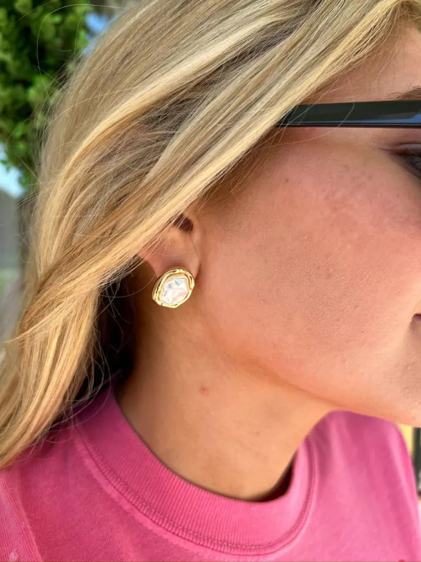 Textured Pearl Stud Earrings sold by Bella Rose boutique