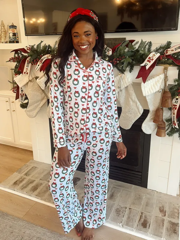 Clara Wreath Sleep Pants sold by Bella Rose boutique