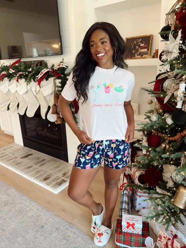 Fizz The Season Sleep Shorts sold by Bella Rose boutique