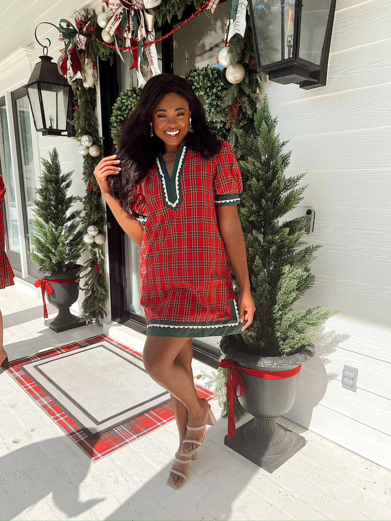 Sparks Fly Plaid Mini Dress sold by Bella Rose boutique product image thumbnail 4