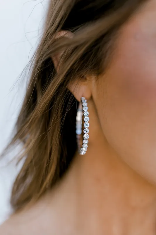 Hoop Embellished Crystal Earrings sold by Bella Rose boutique