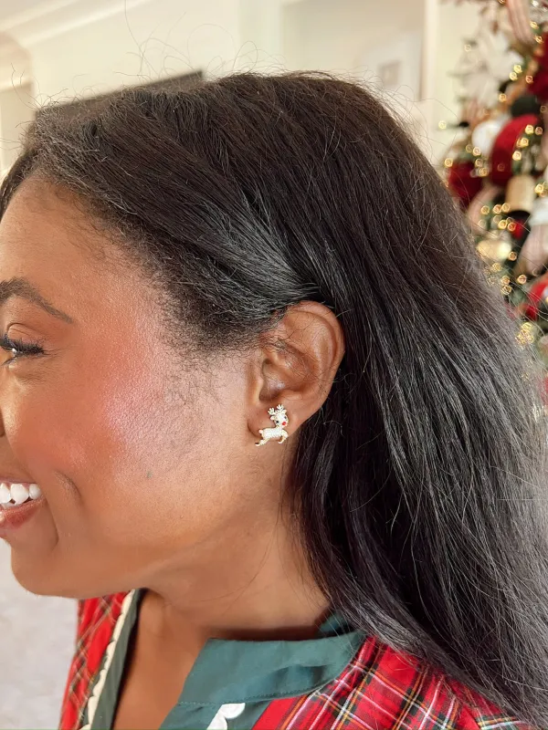Rhinestone Reindeer Studs sold by Bella Rose boutique
