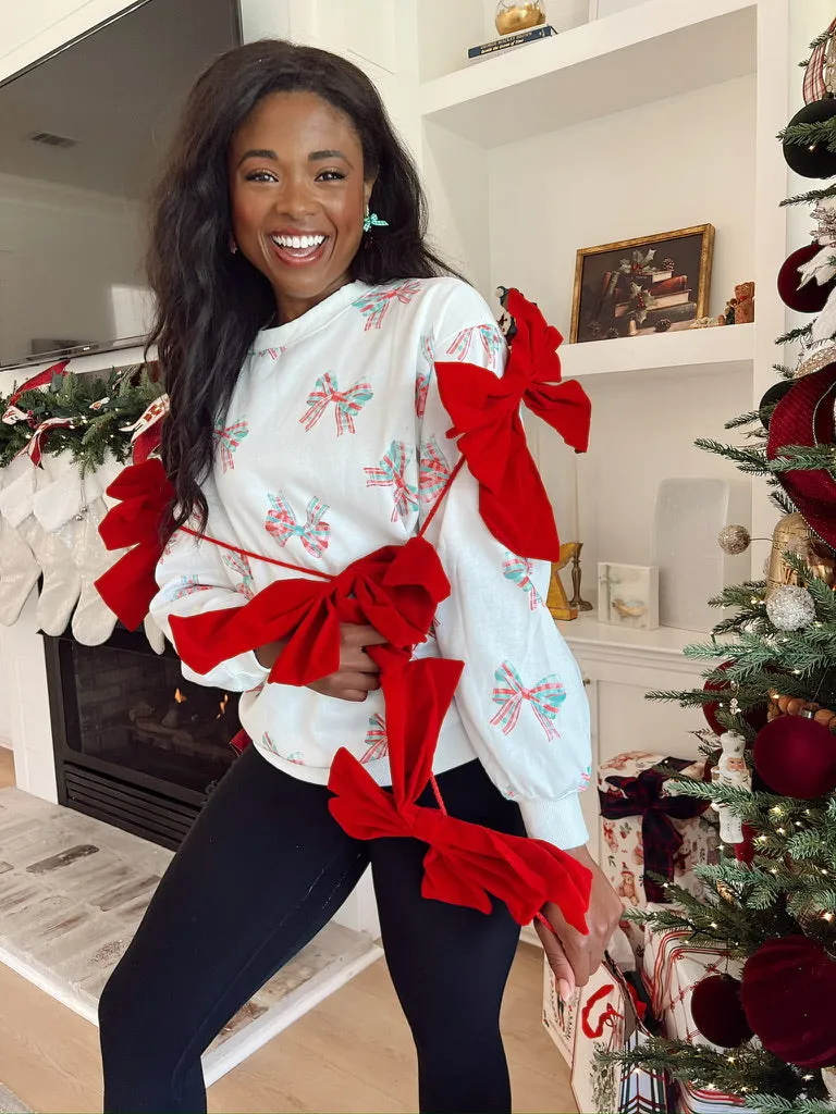 Christmas Bow Pullover Sweater sold by Bella Rose boutique product image thumbnail 4