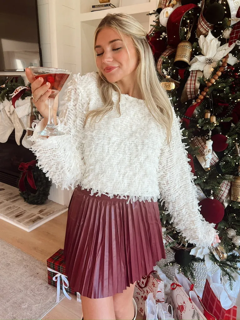 Professional Presence Pleated Leather Skirt sold by Bella Rose boutique product image thumbnail 3