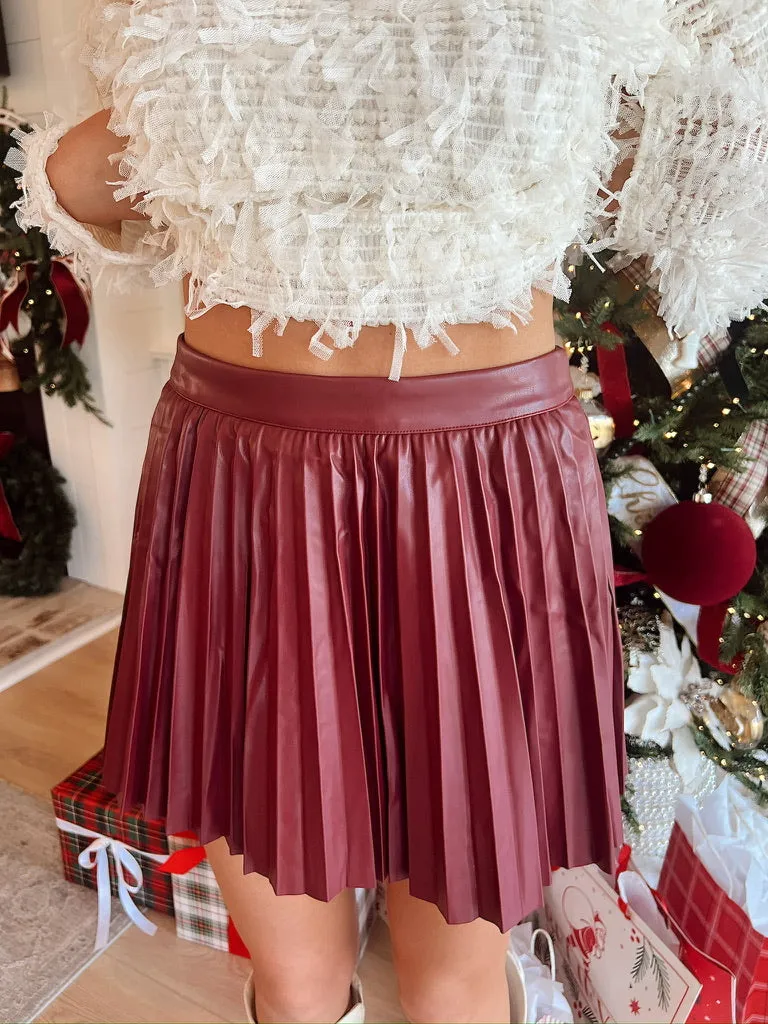 Professional Presence Pleated Leather Skirt sold by Bella Rose boutique product image thumbnail 2