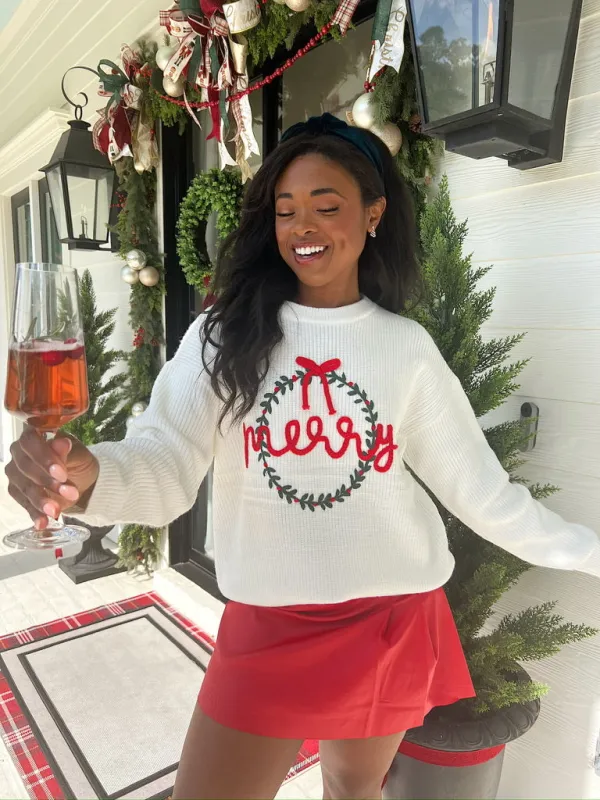 Clara Wreath Sweater Top sold by Bella Rose boutique