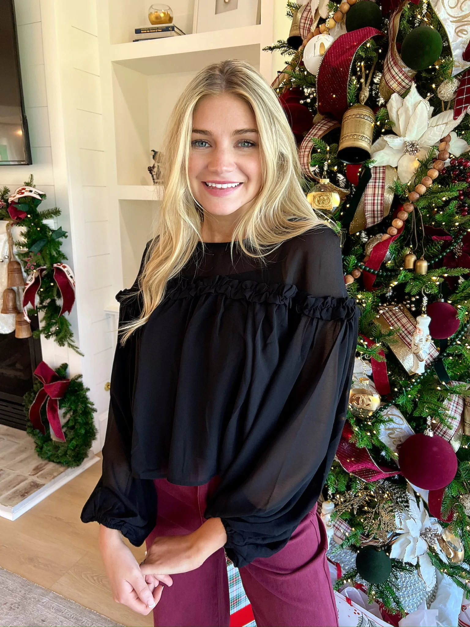 Calmly Chic Sheer Top sold by Bella Rose boutique product image thumbnail 3
