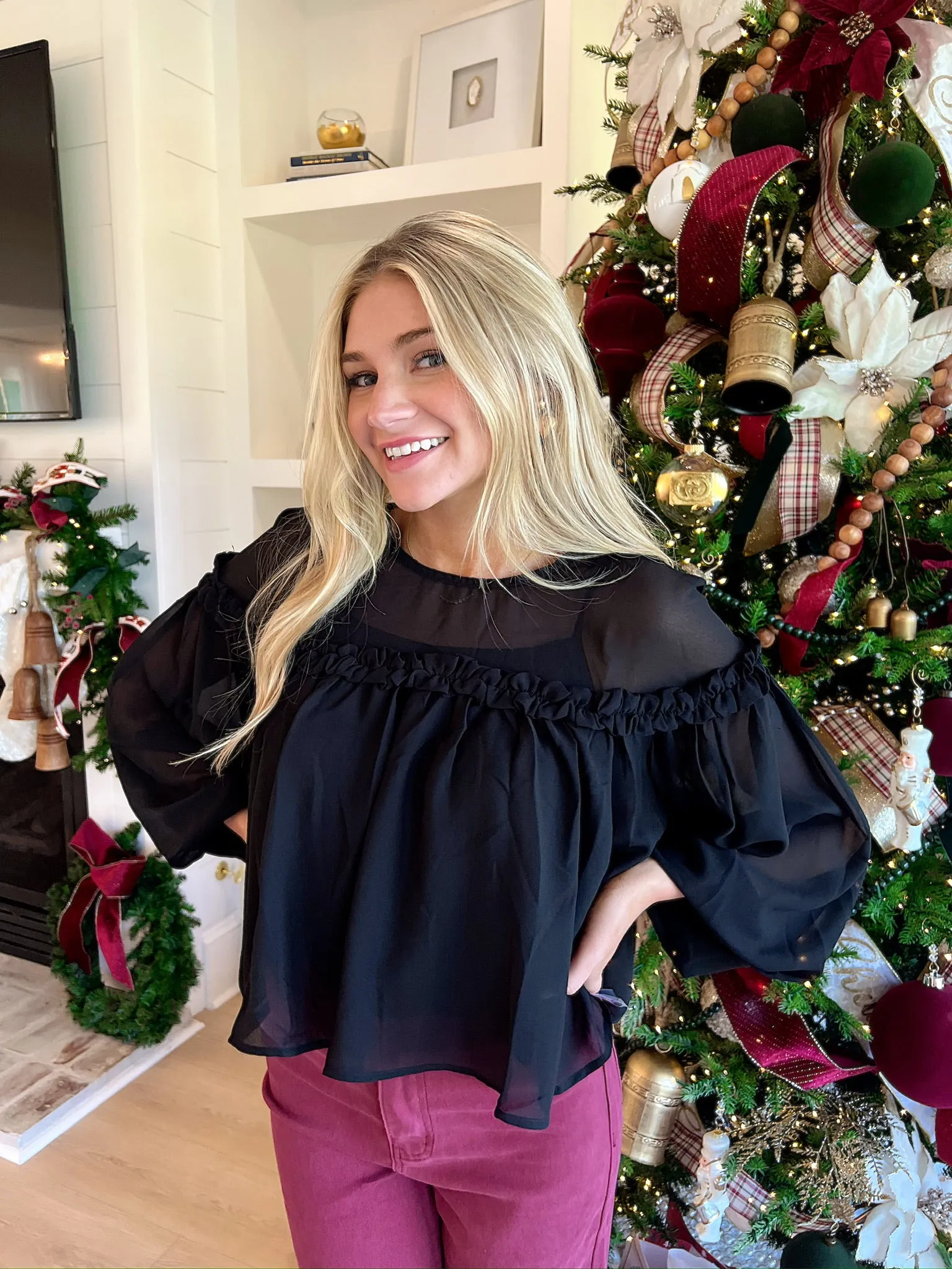 Calmly Chic Sheer Top sold by Bella Rose boutique product image thumbnail 5