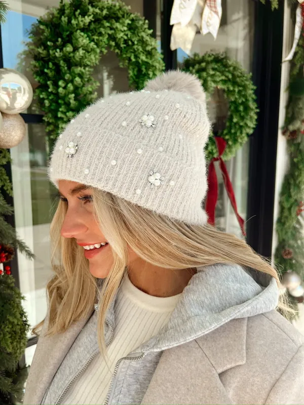 Cozy Chic Embellished Beanie sold by Bella Rose boutique
