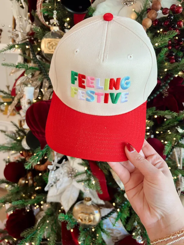 Feeling Festive Trucker Hat sold by Bella Rose boutique