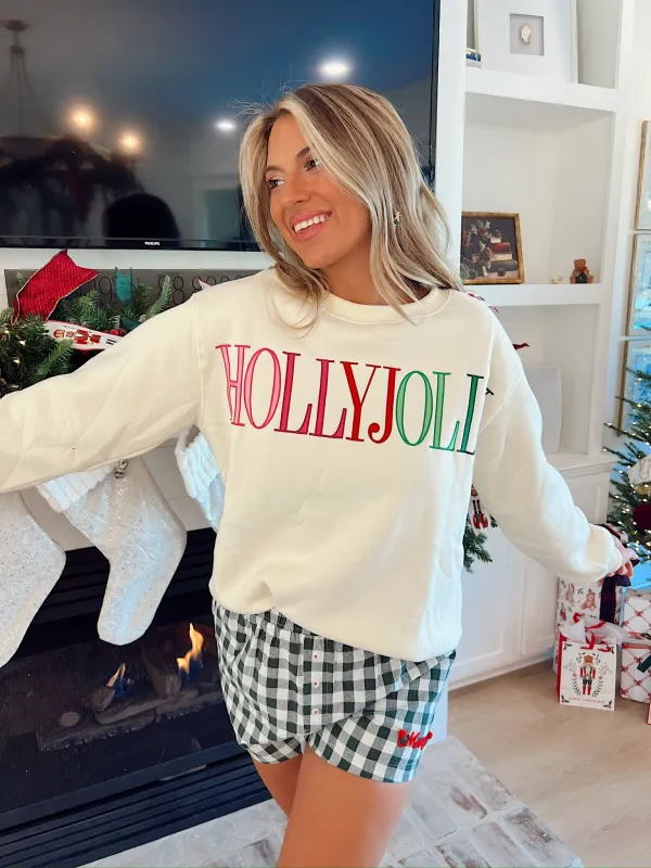 Holly Jolly Fleece Terry Sweatshirt sold by Bella Rose boutique