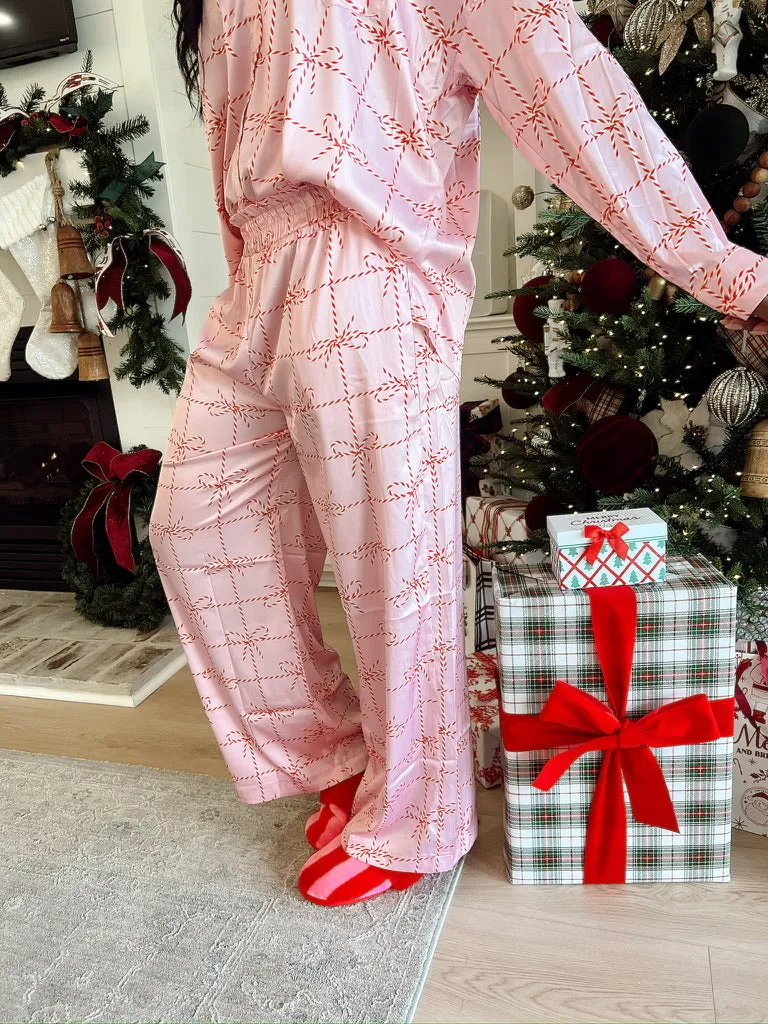 Christmas Candy Cane Satin Two-Piece Set sold by Bella Rose boutique product image thumbnail 5