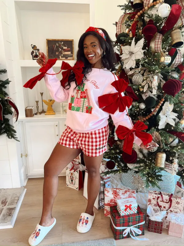 Daydream Hours Merry Gingham Shorts sold by Bella Rose boutique