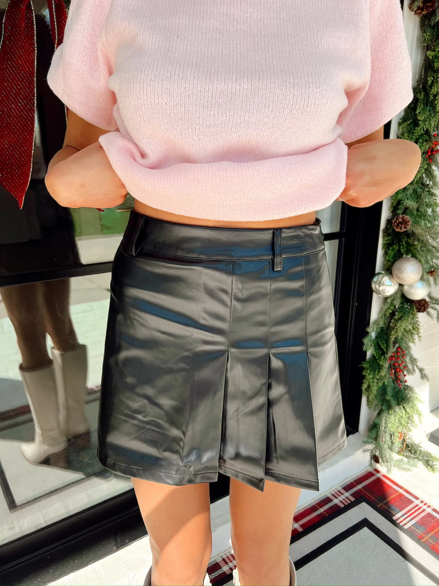 Full-Time Fun Leather Skirt sold by Bella Rose boutique product image thumbnail 2