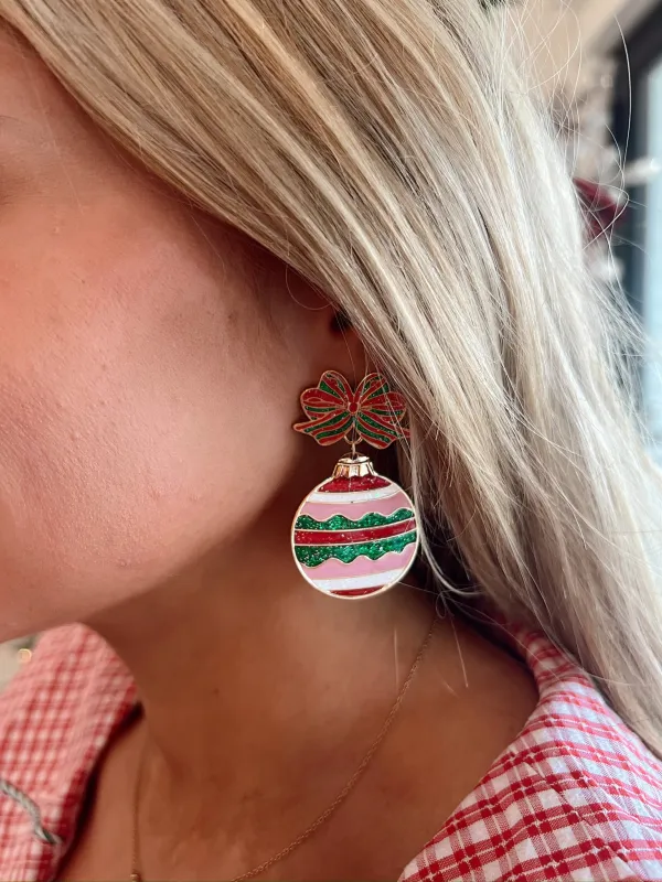 Christmas Ornament Drop Earrings sold by Bella Rose boutique
