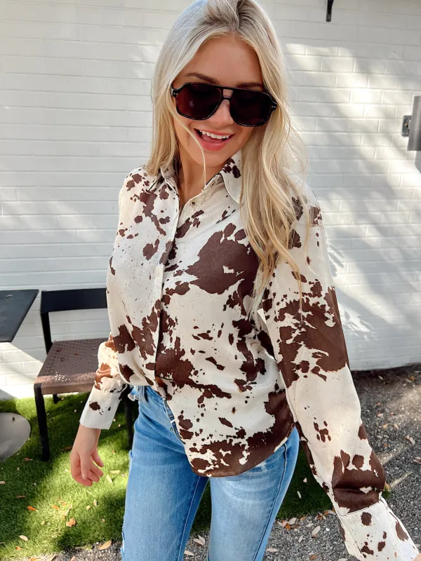 Rodeo Babe Collared Top sold by Bella Rose boutique