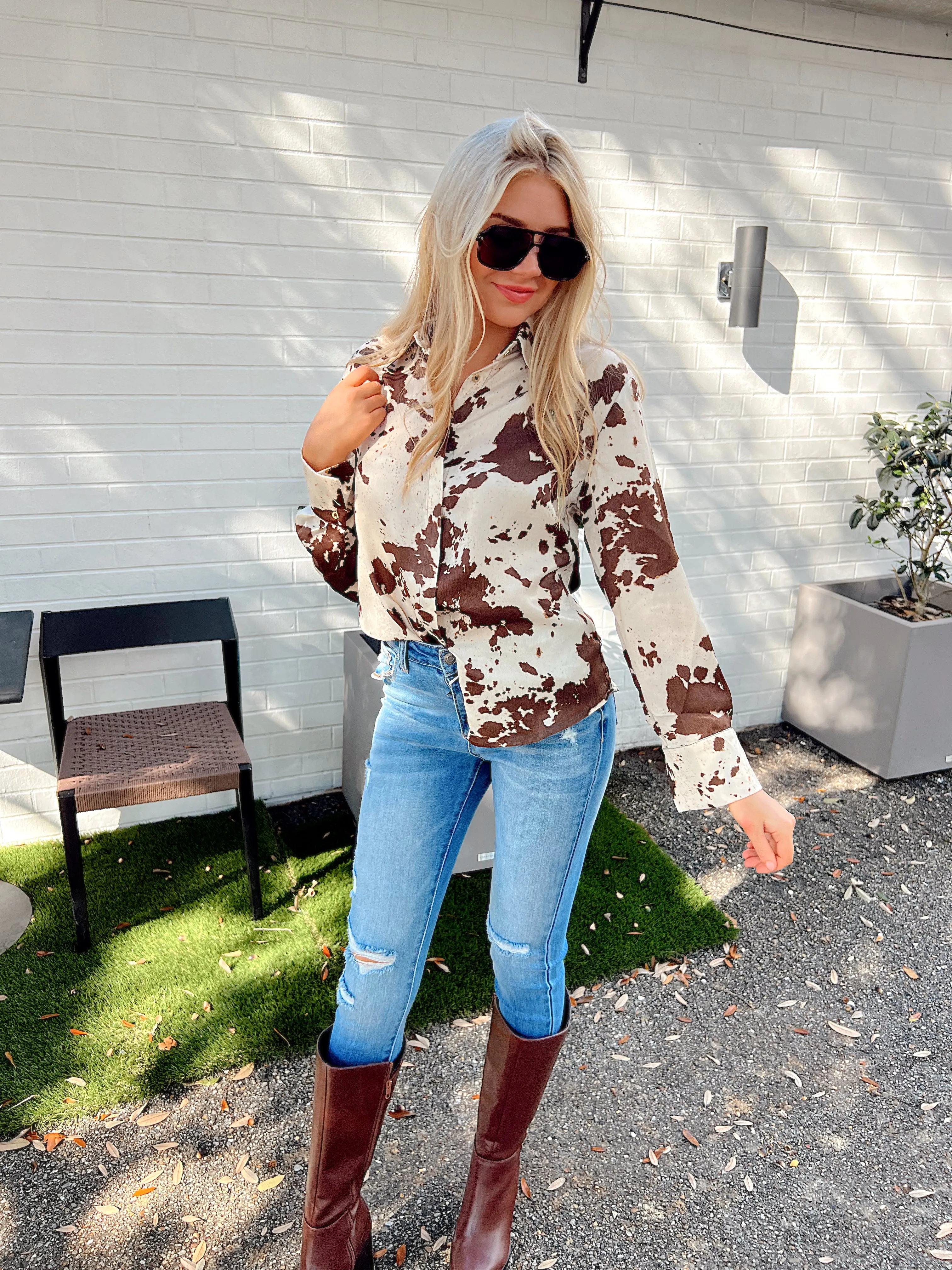 Rodeo Babe Collared Top sold by Bella Rose boutique product image thumbnail 2