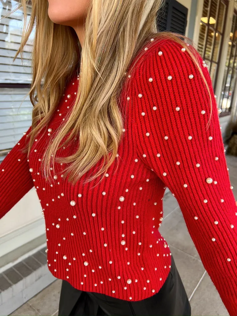 Defining Grace Pearl Embellished Sweater sold by Bella Rose boutique product image thumbnail 2