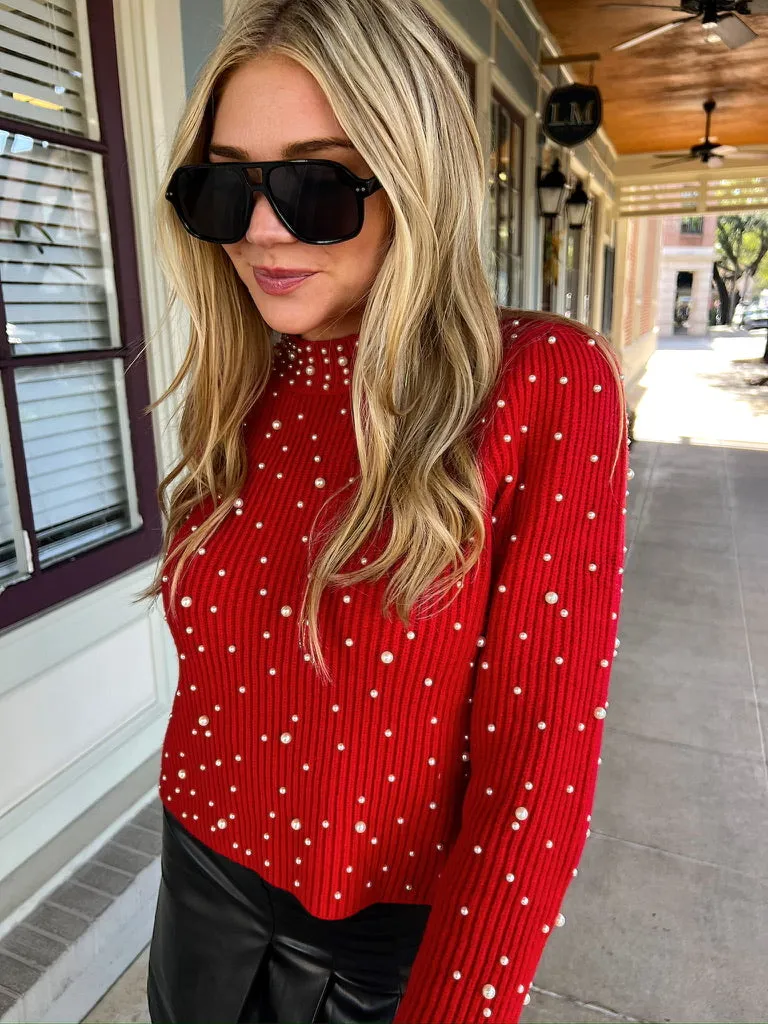 Defining Grace Pearl Embellished Sweater sold by Bella Rose boutique product image thumbnail 4