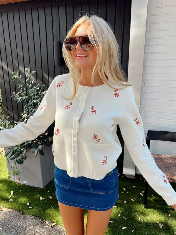 Sweet As Candy Cane Cardigan sold by Bella Rose boutique