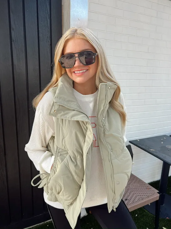 Winter Calmness Puffer Vest sold by Bella Rose boutique