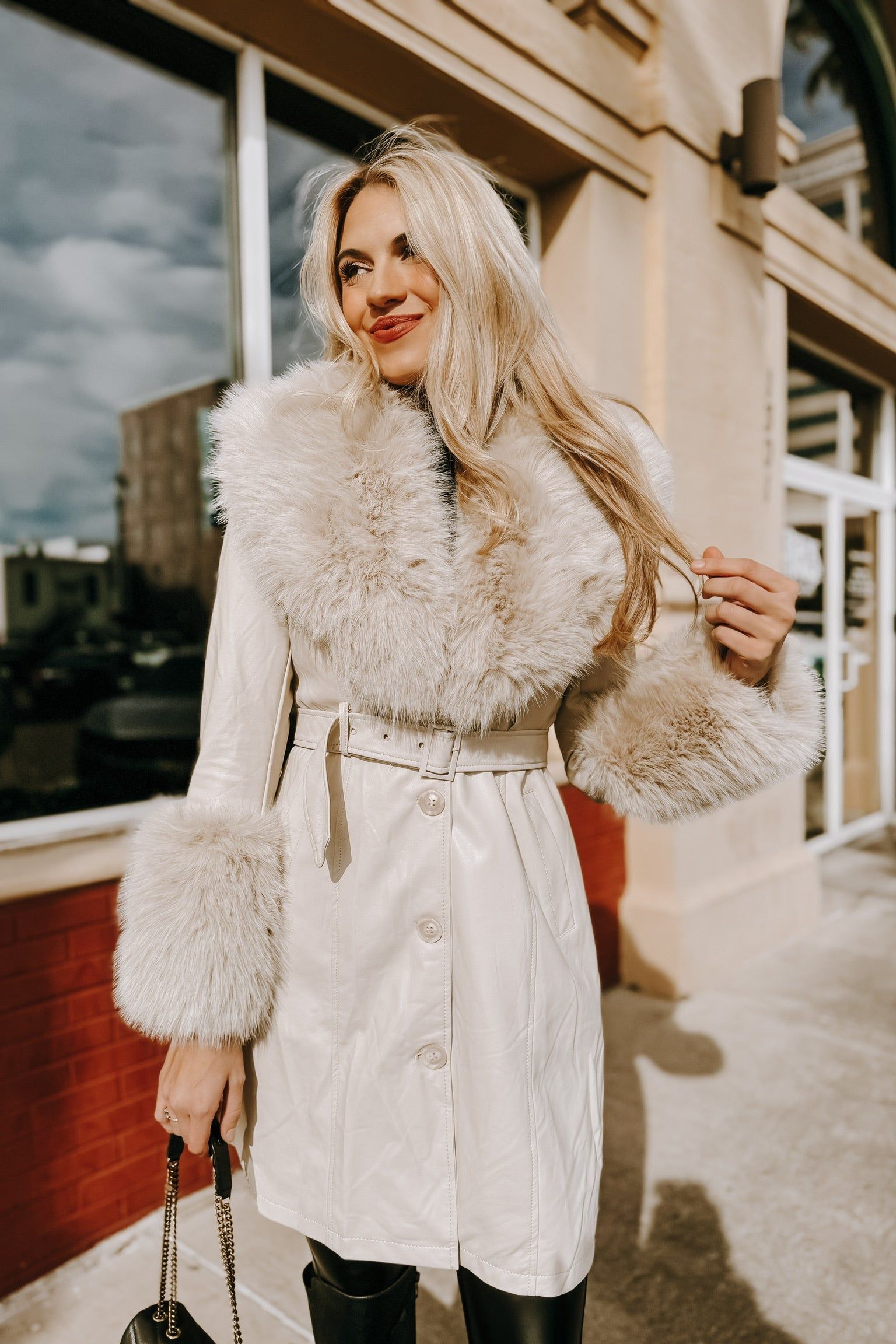 Style Expedition Faux Leather Coat sold by Bella Rose boutique product image thumbnail 3