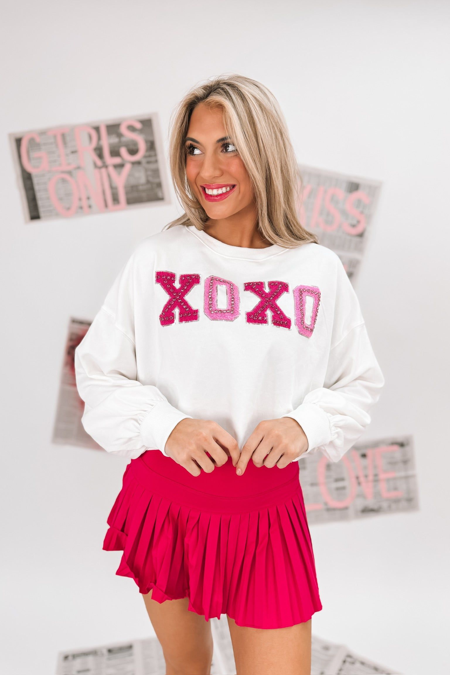 Hugs And Kisses Crop Sweatshirt sold by Bella Rose boutique product image thumbnail 2