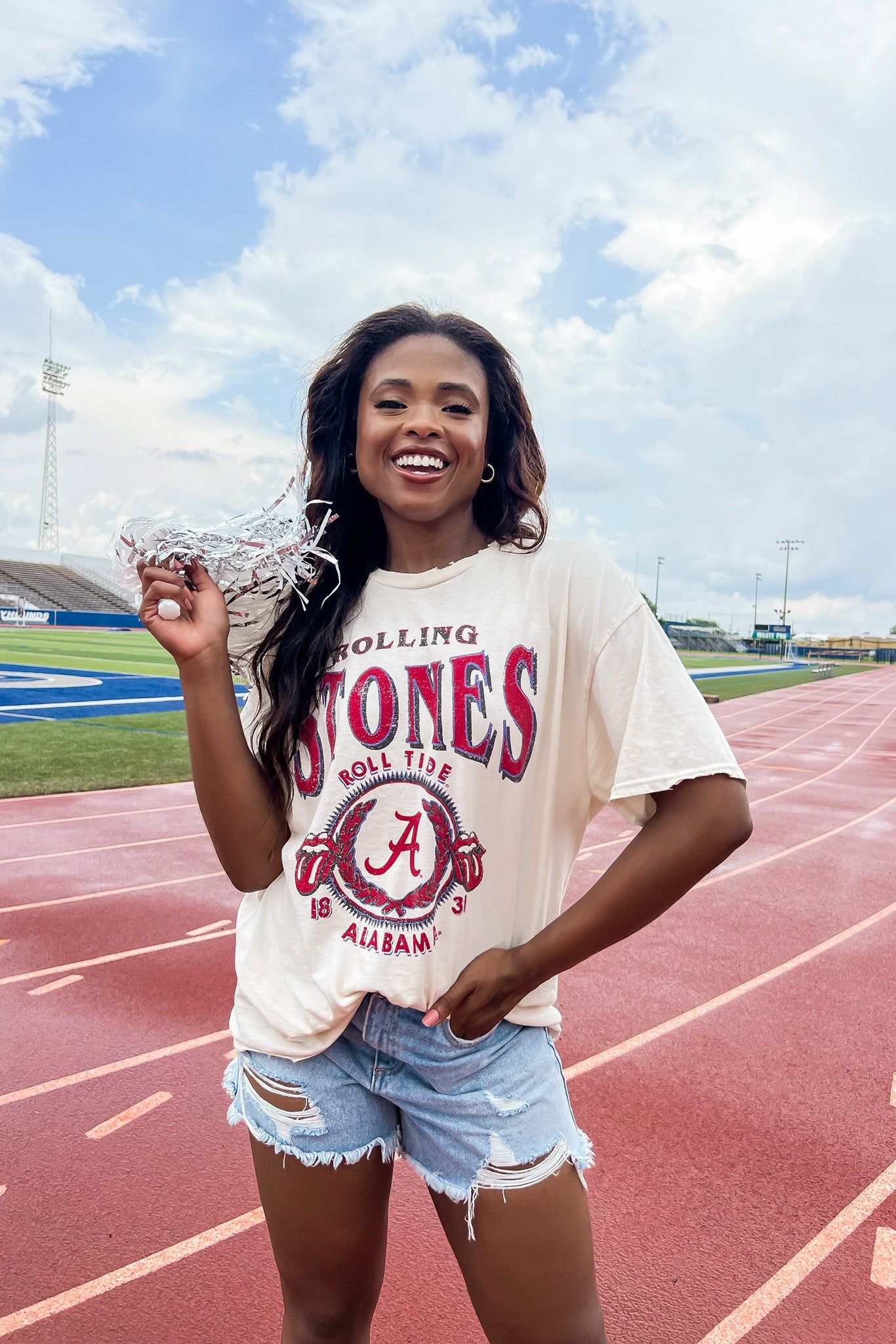 LivyLu Rolling Stones Bama College Vintage Tee sold by Bella Rose boutique