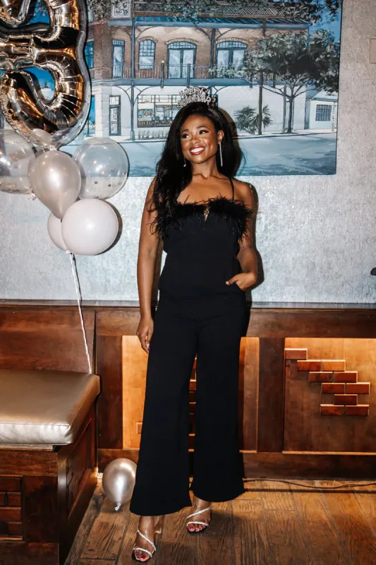 Coming Home Black Jumpsuit sold by Bella Rose boutique