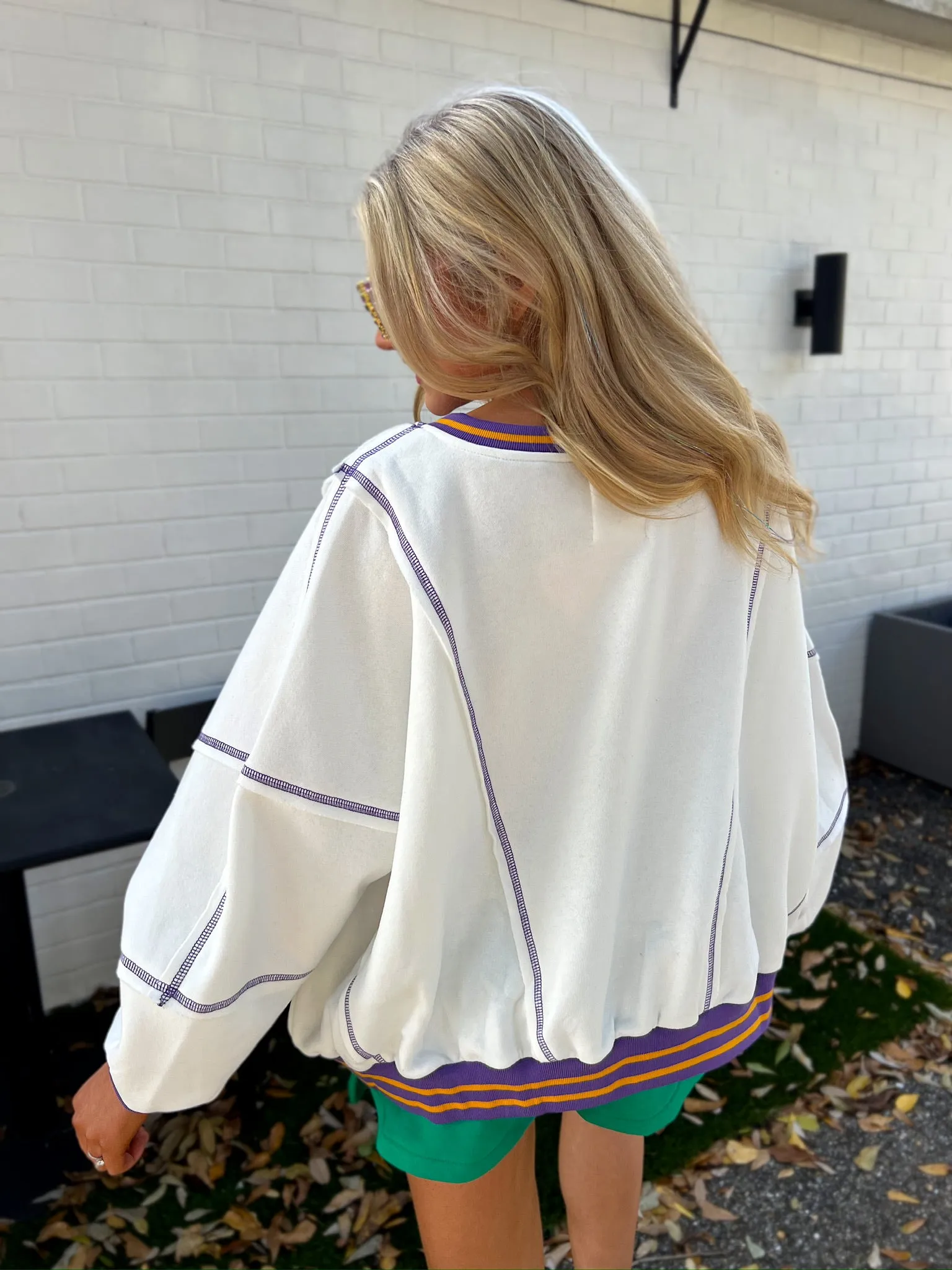 Mardi Gras Loose Fit Sweatshirt sold by Bella Rose boutique product image thumbnail 4