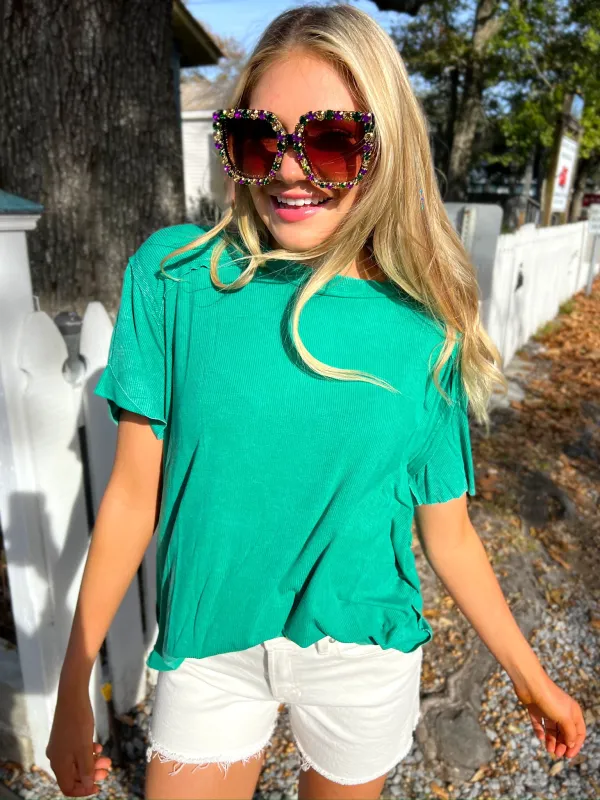 RESTOCK: Weekend Ready Ribbed Top sold by Bella Rose boutique