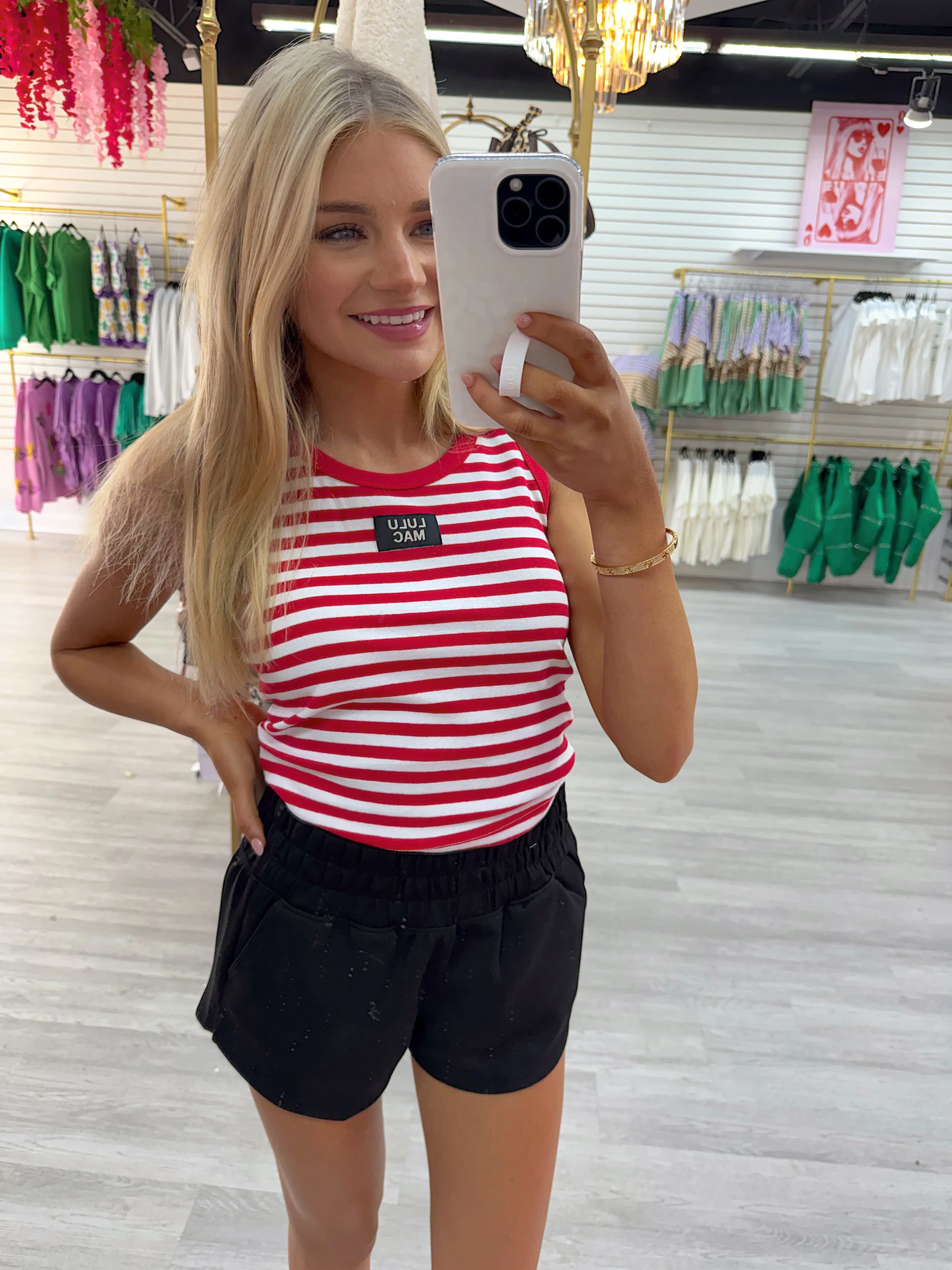Lulu Mac Stripe Tank RED sold by Bella Rose boutique product image thumbnail 5