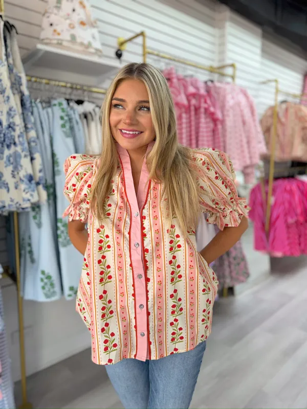 Softly Yours Floral Top sold by Bella Rose boutique