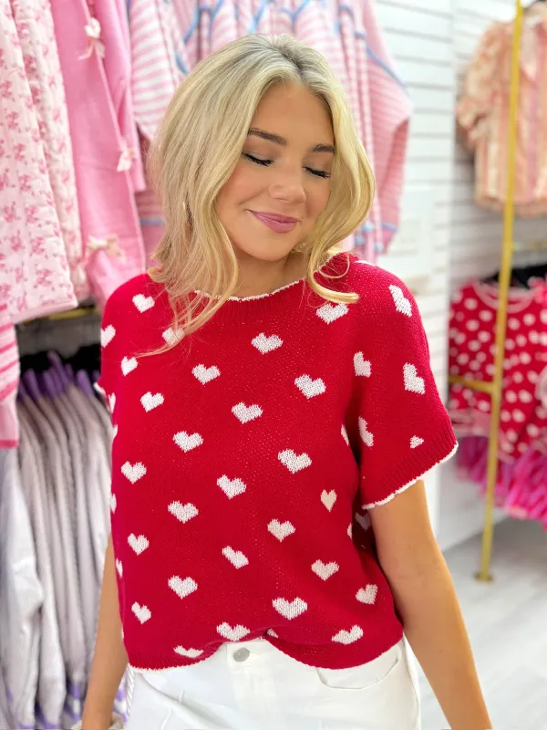 Heart For You Sweater Top sold by Bella Rose boutique