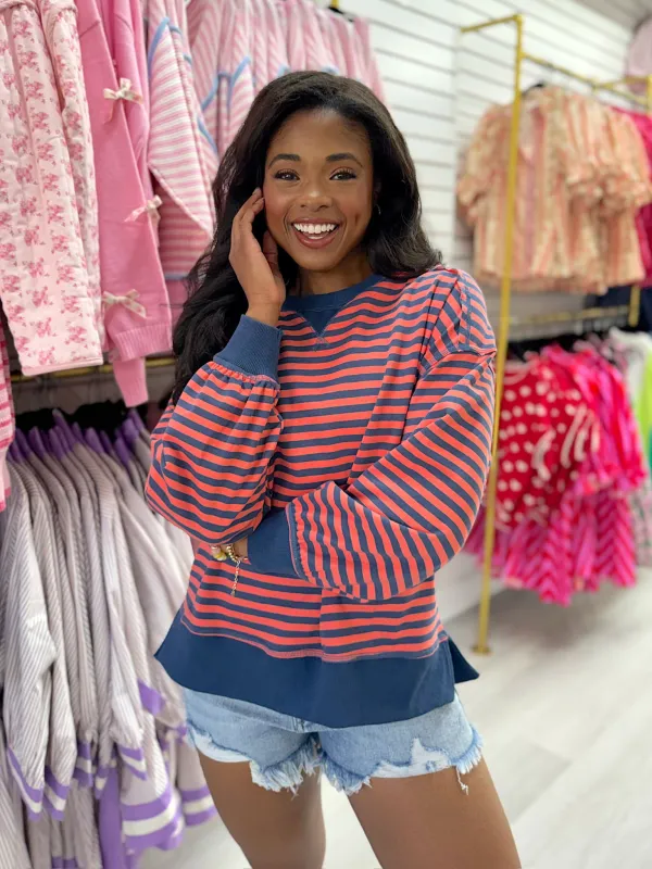 Making My Way Striped Top made by Very J