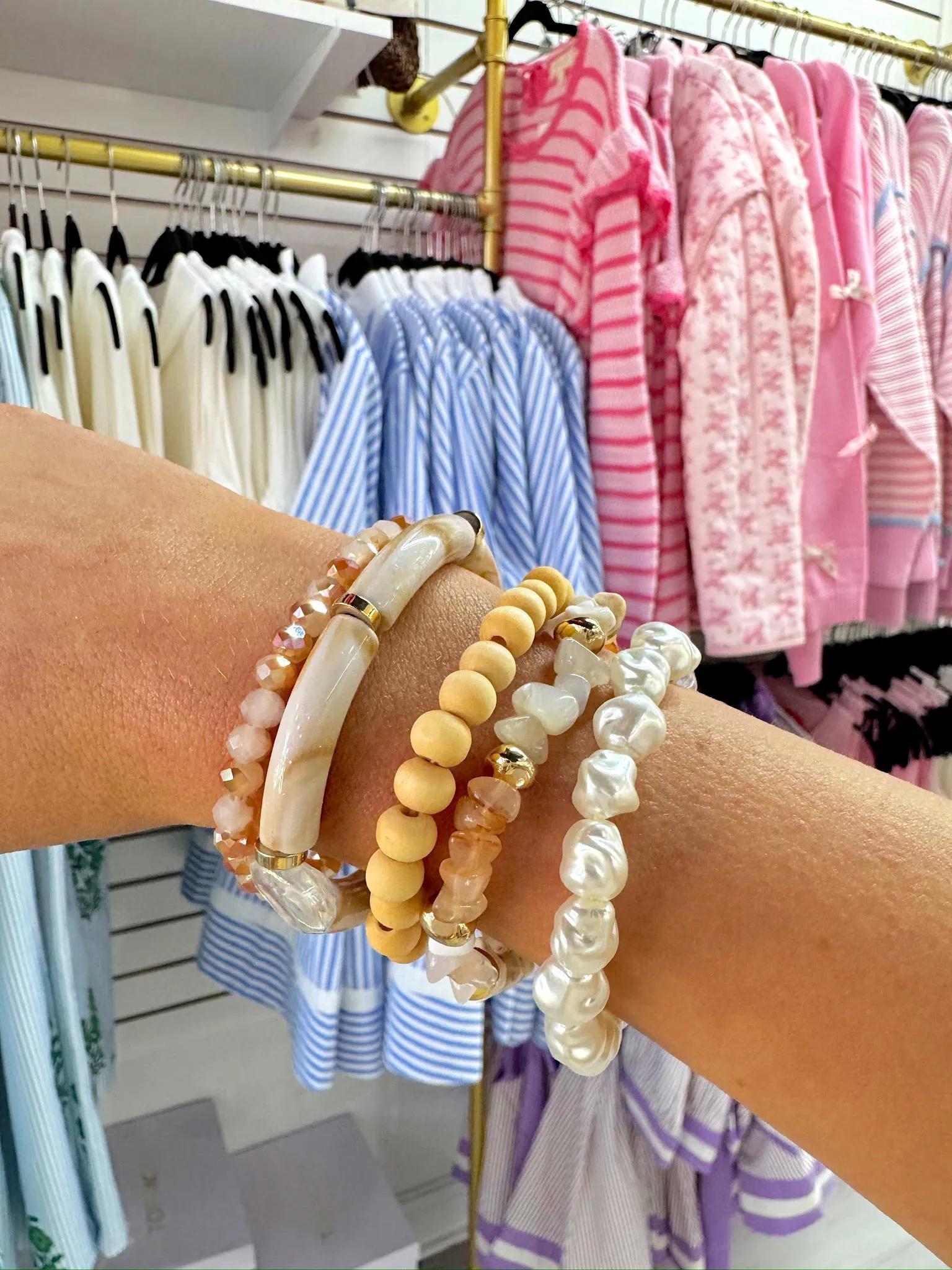 5 Piece Mixed Beaded Bracelet Set sold by Bella Rose boutique