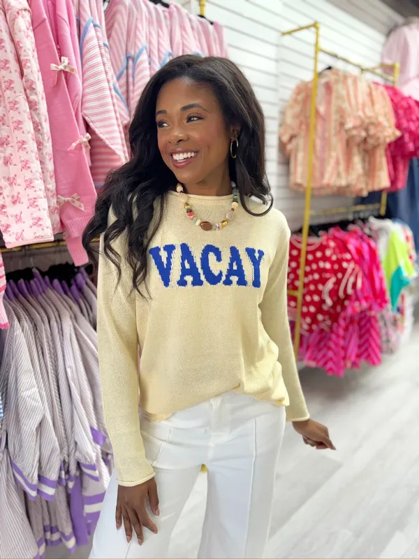 Vacay Sweater Top made by Sunday Edition