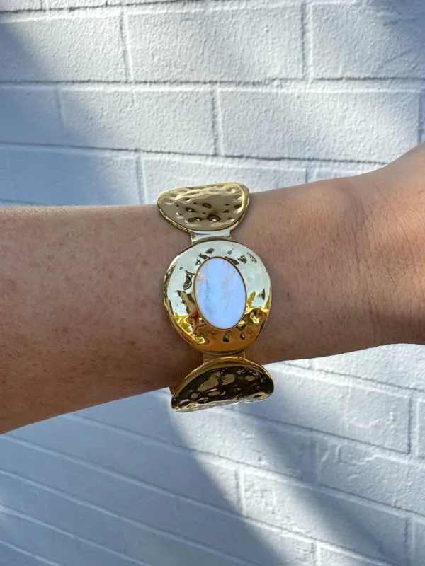 Mother Of Pearl Cuff Bracelet made by Fame