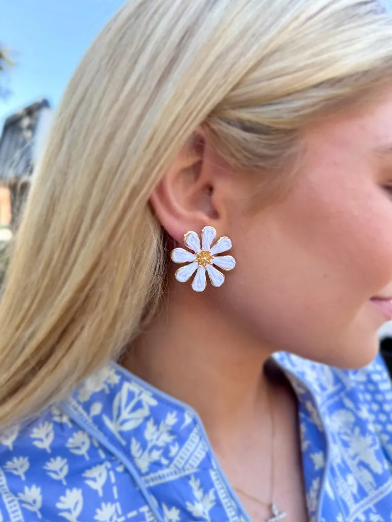 Raffia Flower Stud Earrings sold by Bella Rose boutique product image thumbnail 2
