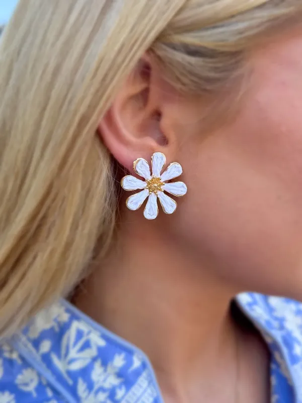 Raffia Flower Stud Earrings sold by Bella Rose boutique