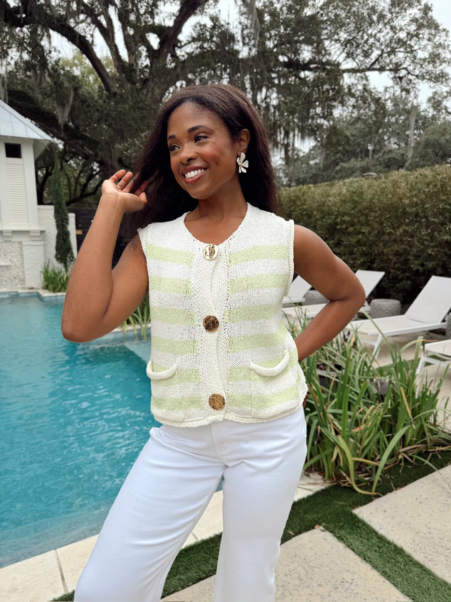 Daily Pause Knit Sweater Vest sold by Bella Rose boutique