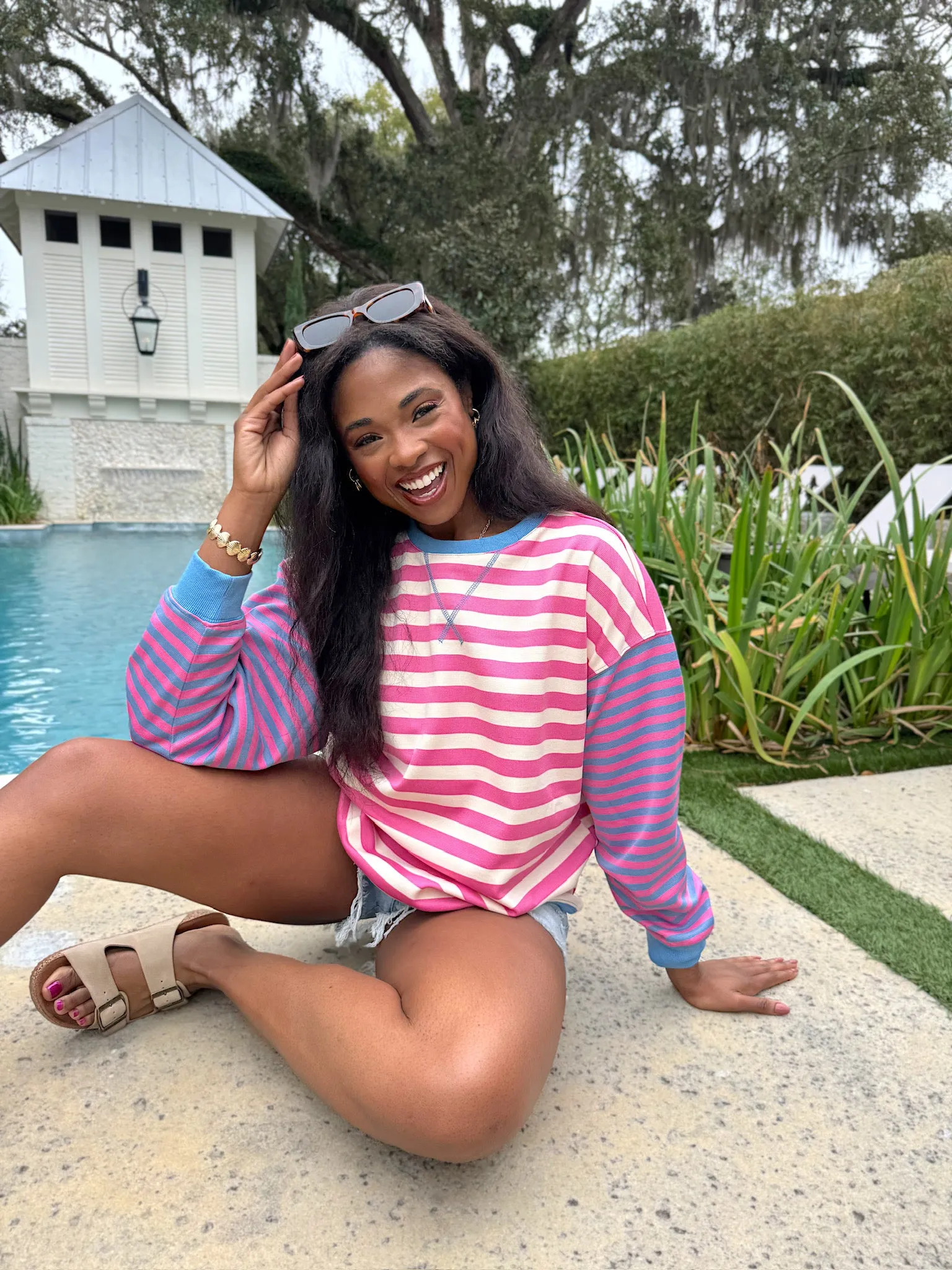 Rule The Day Stripe Top sold by Bella Rose boutique