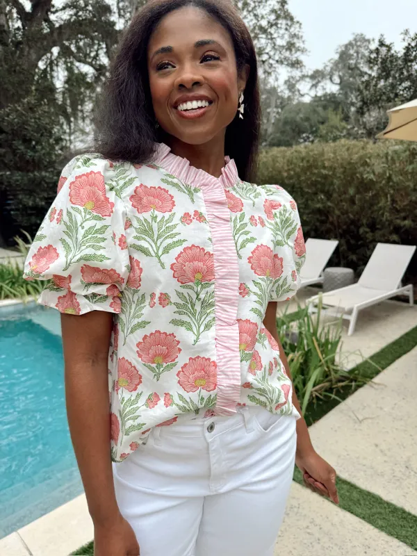 Charming Life Floral Top sold by Bella Rose boutique