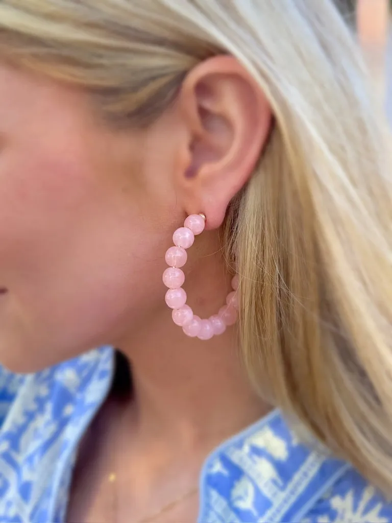 Marble Beaded Hoop Earrings sold by Bella Rose boutique product image thumbnail 2