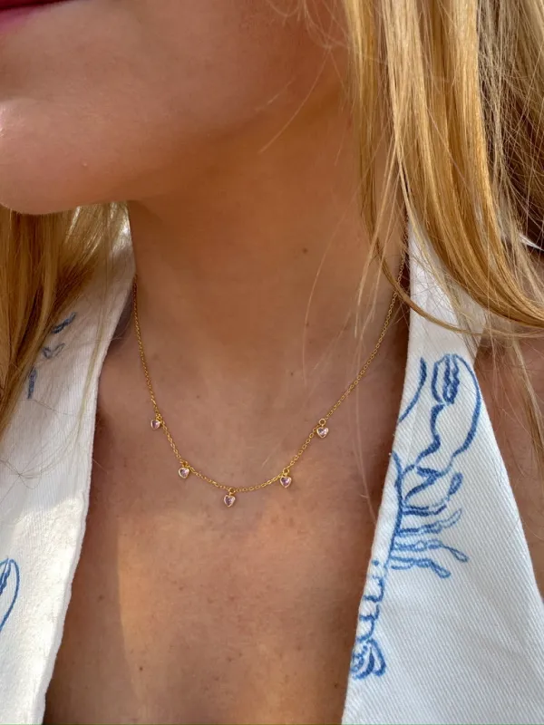 Dainty Heart Charm Necklace made by Fame