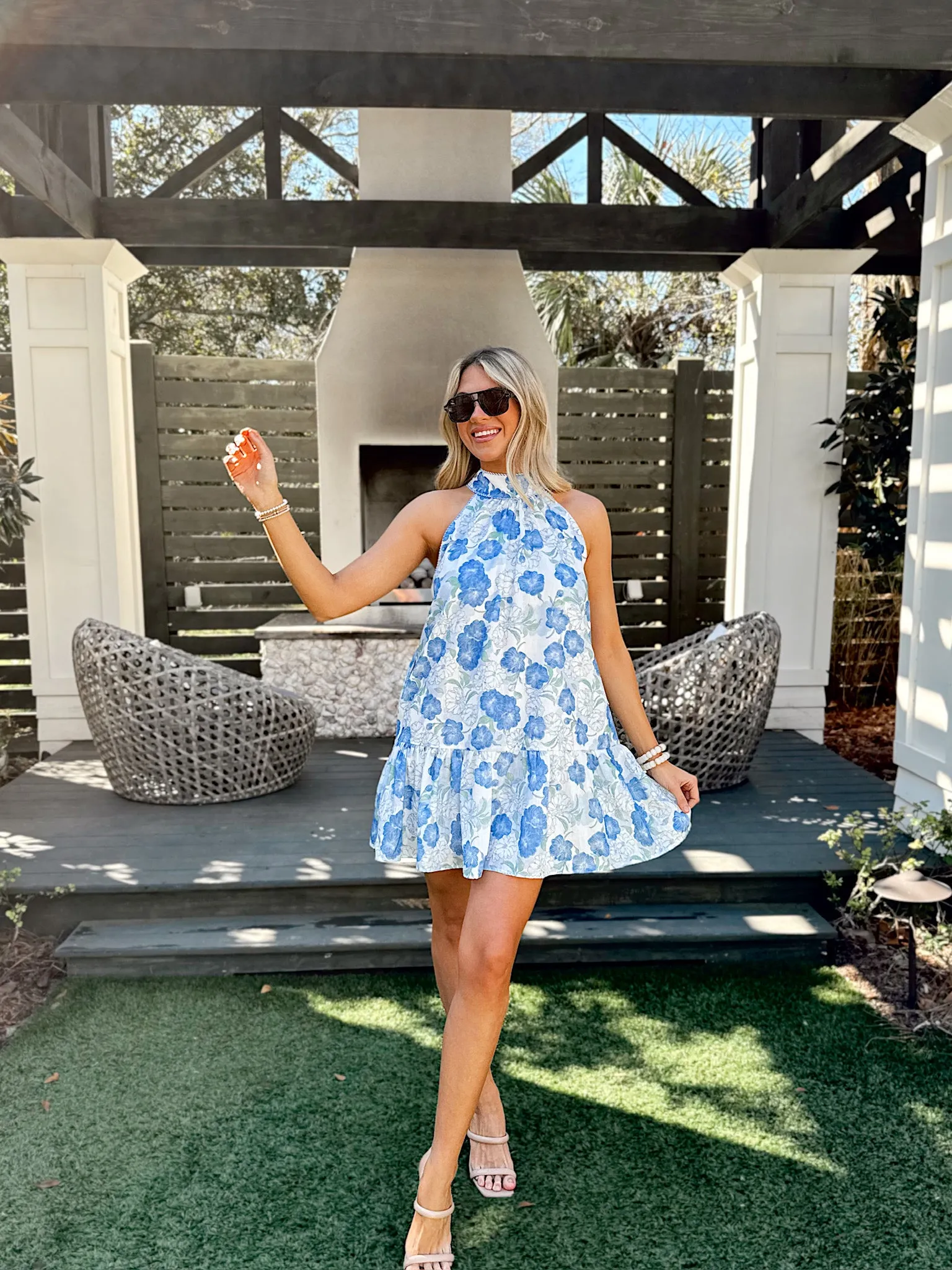 Always True Floral Halter Dress sold by Bella Rose boutique