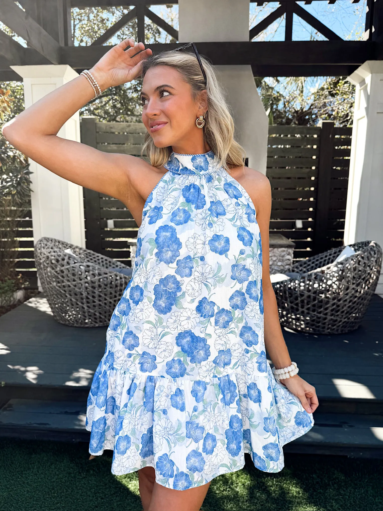 Always True Floral Halter Dress sold by Bella Rose boutique product image thumbnail 2
